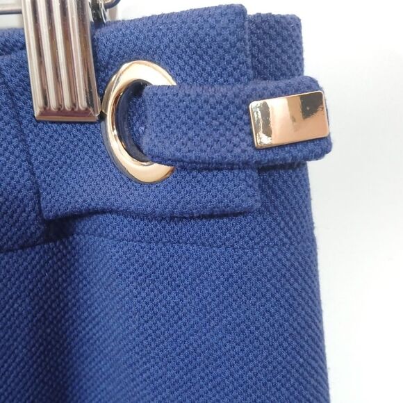 Chico's Dark Blue Flared Business/Career Pants Grommet Accent - Picture 10 of 11